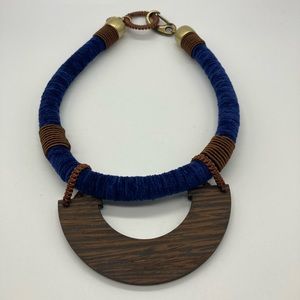 Vintage Tribal Inspired Wrapped And Wood Necklace